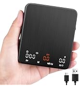 TIPRE Mini Espresso Coffee Scale with Timer & Flow Rate, 2kg/0.1g Precision Digital Coffee Scale,...