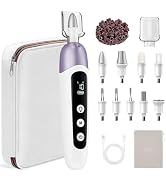Professional Manicure Pedicure Kit with Case, Cordless Electric Nail File Set with Memory Mode&10...