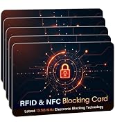 SaiTech IT 5 Pack RFID Blocking Card for Credit Debit Card, Orange Black CL | Slim Anti-Theft Con...