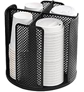 Honlibey Cup and Lid Organizer Cup Dispenser Coffee Cup Organizer Paper Cup Holder Rotating for B...