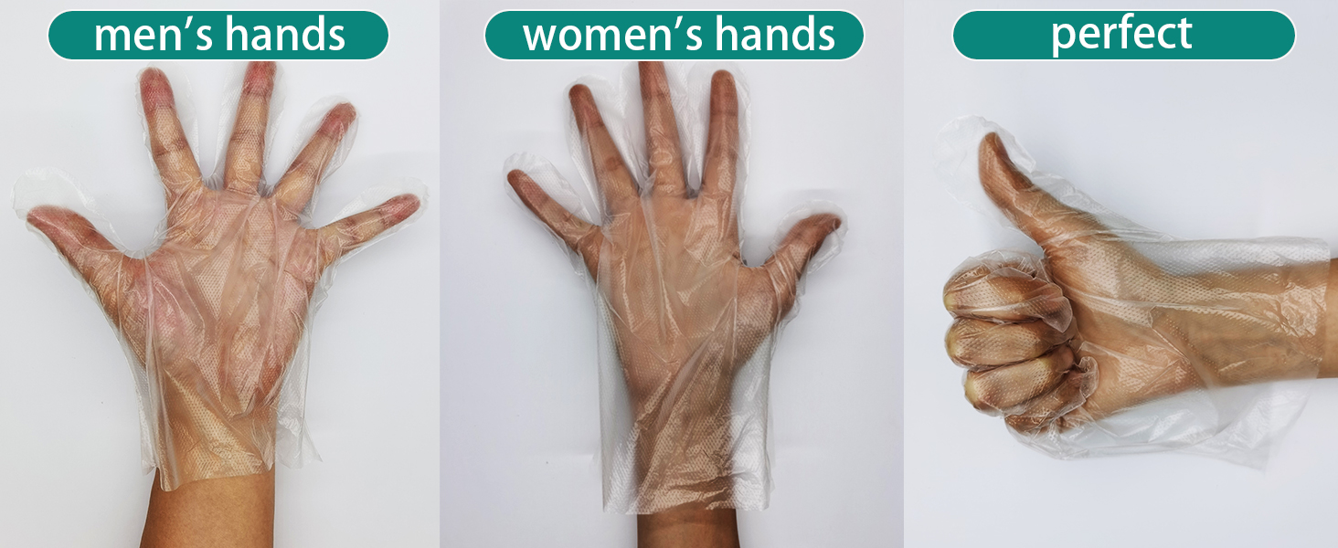 Clear disposable gloves for cleaning