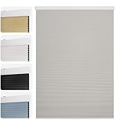 ZELUNA Cordless No Drill Blackout Honeycomb Shades for Indoor Windows Thermal Insulation UV Preve...