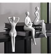 Quoowiit White Thinker Statue Unique Ornament Sculpture, Art Modern Home Decor Accents Bookshelf ...