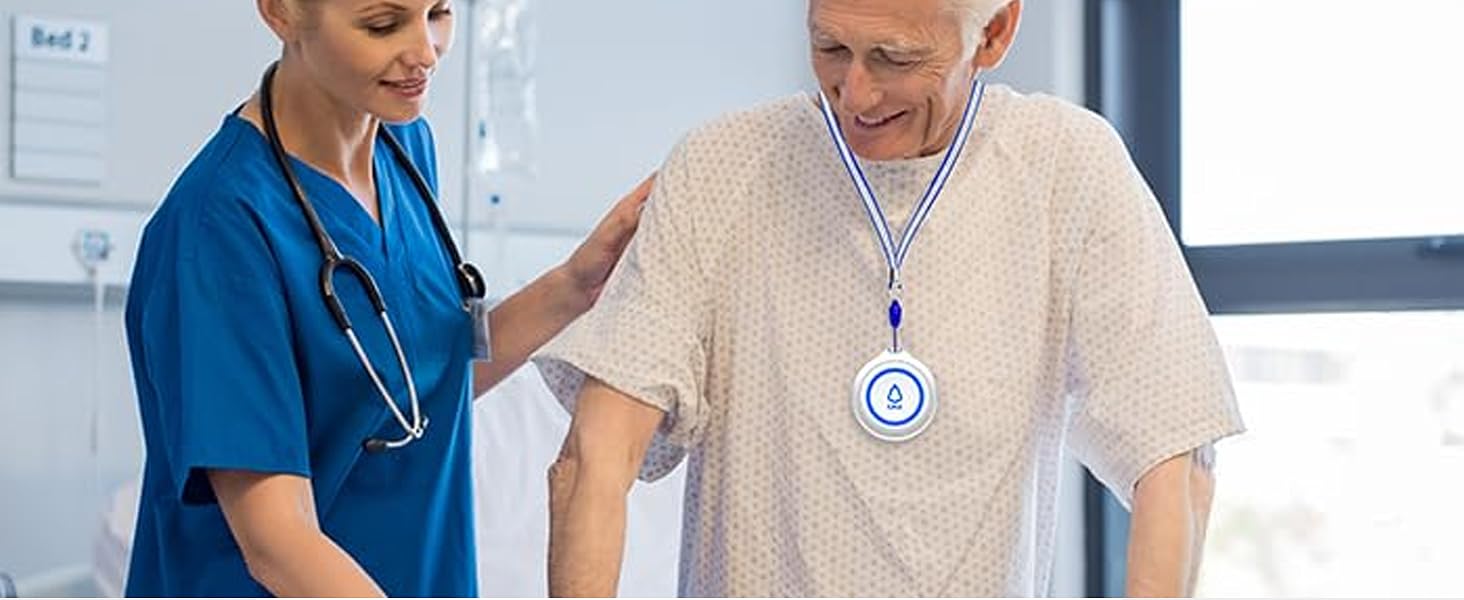 Caregiver Pager (White), and compatible with Black