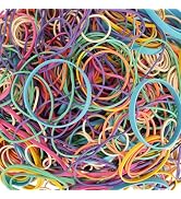 Foshine Rubber Bands Assorted Size Multicolor 0.5lb Elastic Bands for School Home Office Supplies...