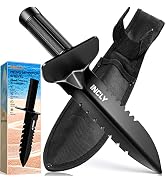 INCLY Metal Detector Shovel, Heavy Duty Double Serrated Edge Digger, Detecting Digging Tool with ...