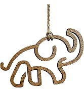 Brown Elephant Message Card Hanging Wooden Gift Hanging Ornament,Elephant Wood Slices Pendant,Per...
