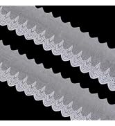FINGERINSPIRE 7.5 Yards White Cotton Eyelet Lace Ribbon 4 inch Wide Cotton Embroidered Teardrop L...