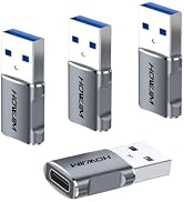 HOWJIM USB to USB C Adapter 4 Pack,USB C Female to Male Adapter OTG Adapter | Fast Charging 5Gbps...