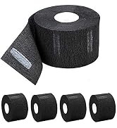 Disposable Paper Barber Neck Strips - 5 Rolls 500 Strips Black Professional Stretchy Paper Neck B...