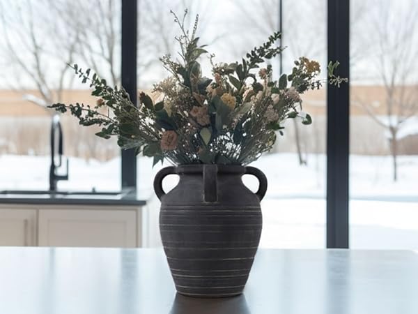 black vase home decor