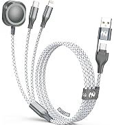 Multi Charging Cable for Apple Watch Charger 6FT, 3 in 1 Charging Cable USB A/C to Lightning Type...