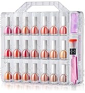 Portable Nail Polish Organizer, Clear Double Side Nail Polish Holder ,Gel Nail Storage for 48 Bot...