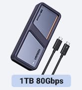 UGREEN NeoDrive Creater 1TB External Portable SSD with Cooling Fan Up to 6600MB/s, Thunderbolt 5 ...