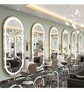 FENNIO Modern Oval Wall Mounted 80" x 36" LED Full Body Mirror with Lights, 3 Color Lighting, Tem...