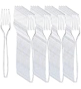 Liacere 360Pcs Clear Plastic Forks -Disposable Plastic Forks BPA-Free, 6.7-inch Heavy Duty Clear ...