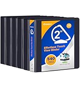 Comix 2 inch 3 Ring View Binder, 2" Slant-D Ring Finger-Touch, Holds 8.5" x 11" Paper, Designed f...