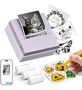 ETIKEZ Sticker Printer, PM290C Portable Mini Printer, Inkless Bluetooth Sticker Maker with 3 Roll...