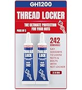 6gx2 Pack Thread Lock 242 Medium and Strong Strength for Nuts, Bolts, Fasteners and Metals, Lock ...