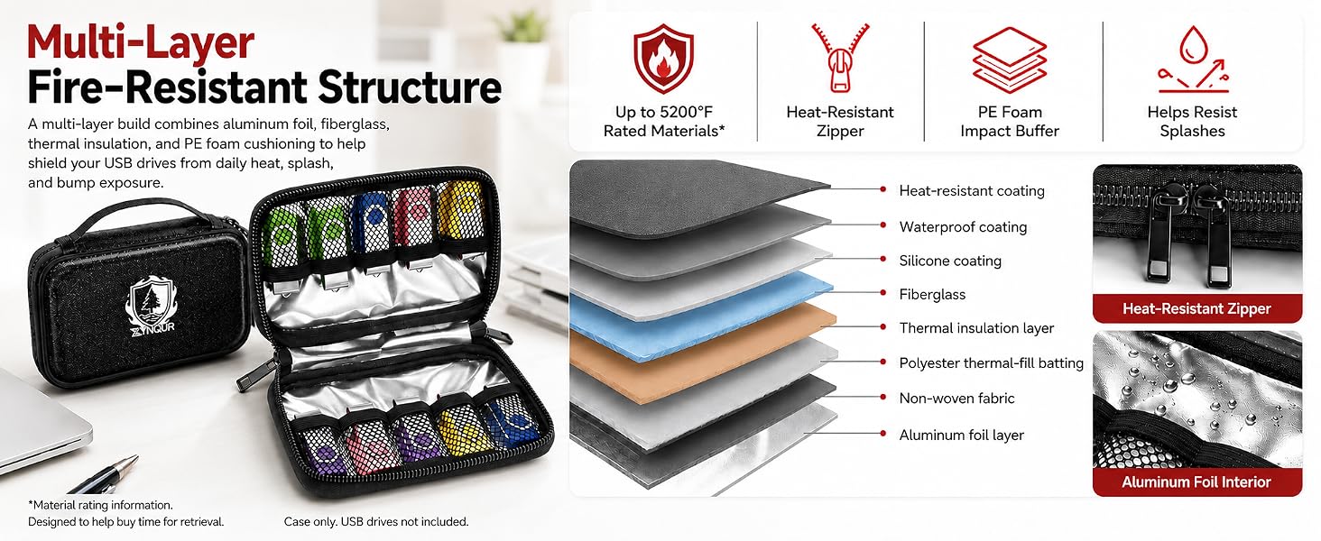 fireproof USB drive storage