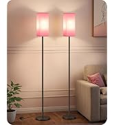 GOEBLESON Set of 2 Floor Lamps for Living Room, Modern Tall Standing Lamps with Foot Switches, Bu...