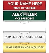 Kucle Adhesive Office Name Plates for Doors, 5 Pack 2x8 Inch Acrylic Classroom Wall Name Plate Ho...