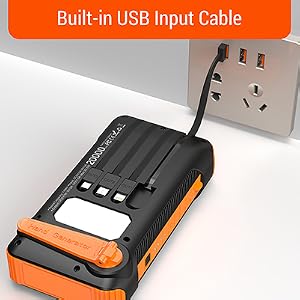 Equipped with fast charging input and output lines