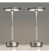 TBBGA 2 Pack Rechargeable Cordless Table Lamps, Portable 5000mAh Battery Table Light, 3 Color Ste...