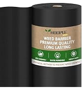 HOOPLE 3ftx180ft Heavy Duty Weed Barrier Landscape Fabric, Non Woven Geotextile Fabric for Weed C...