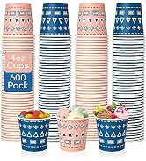 TV TOPVALUE 600 Pack 4oz Paper Cups, Colorful Disposable Cups, Mini Mouthwash Cups, Cold Drinking...