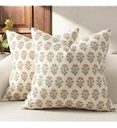 DKwizme Farmhouse Floral Pillow Covers 20x20 Set of 2, Country Botanical Throw Pillow Cover for S...