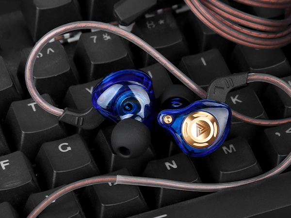 Wired IEM Earbuds,Earphones with Microphone&OFC Cable for Gaming,Video Musicians, Singers