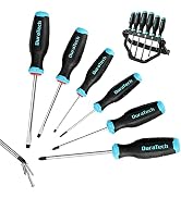 DURATECH 6-Piece Magnetic Screwdrivers Set, 3 Phillips and 3 Flat Head S2 Steel Screwdriver Set w...