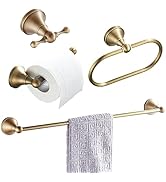 Flybath 4-Piece Set - Toilet Paper Holder, Coat Hook, Oval Towel Ring and 24 Inch Towel Bar Wall ...