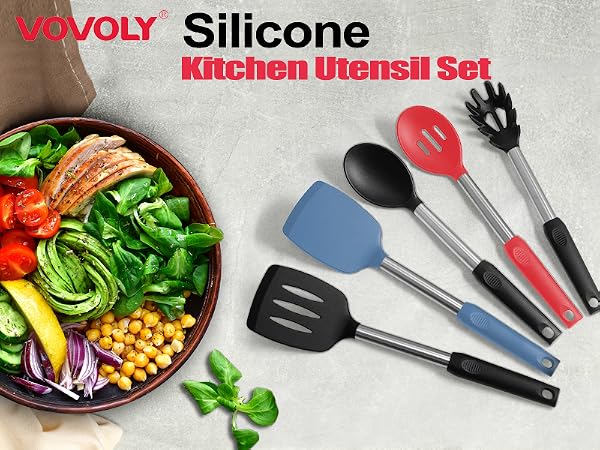 Silicone cooking utensil set