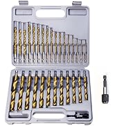 ROGAPER 30 PCS Titanium Impact Drill Bit Set, Hex Shank Drill Bit Set for Wood, Steel, Metal, and...