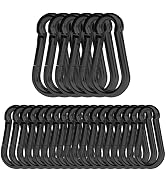 EPHECH 30PCS 4" Black Heavy Duty Spring Snap Hook, M10 3/8" Galvanized Steel Snap Hook Carabiner ...