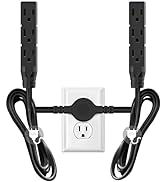 Twin Extension Cord Power Strip -12 FT Double Extension Cord - 6 Feet on Each Side, Flat Head (Wa...