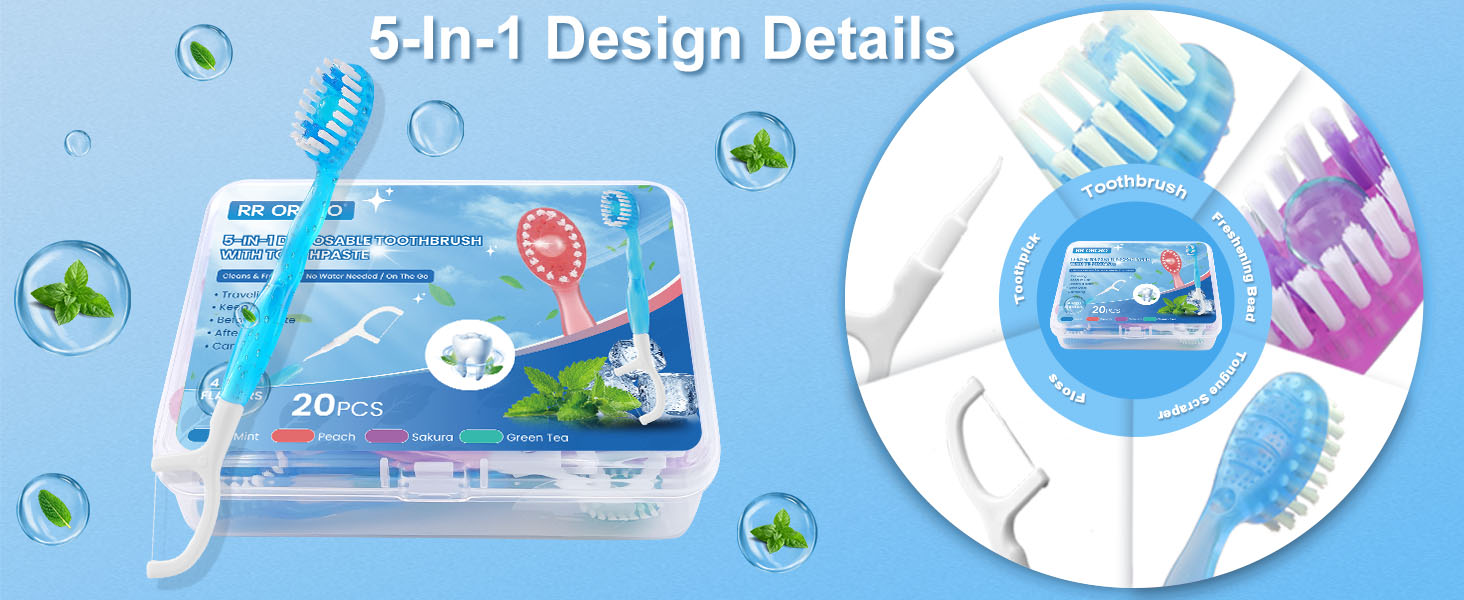 Mini disposable toothbrushes with toothpaste