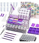 Diamond Painting Storage Containers Diamond Art Storage Case With 65 Pcs Diamond Painting Accesso...