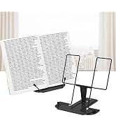 MSDADA 2pc Metal Book Stand for Desk, Adjustable Reading Rest Book Holder, Portable Cookbook Docu...