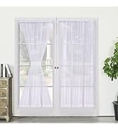 Demetex Door Curtain Panels Sheer White French Door Curtains for Doorways, Set of 2, 54 x 72 inch...