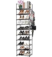 Mavivegue 10 Tiers Narrow Tall Shoe Rack,20-24 Pairs Metal Shoe and Boots Organizer Storage Shelf...