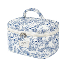 Quilted Cotton Makeup Bag
