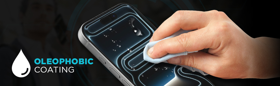 Oleophobic anti-fingerprint coating keeps iPhone 17 Pro screen protector smudge-free