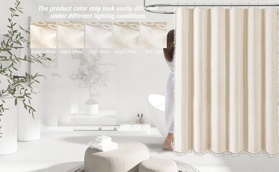 cream shower curtain