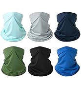 6 Pieces Summer Face Cover Scarf Mens Neck Gaiter For Men Women UV Protection Face Breathable Sun...