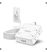 NTONPOWER Surge Protector Power Strip, Flat Extension Cord 15 FT with 8 Widely Outlets 3 USB Port...