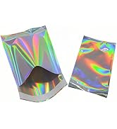 PABCK 100 Pack 2.95x3.94+1.18 inch Holographic Metallic Poly Mailers Self Sealing Packaging Alumi...