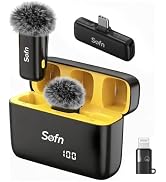 Wireless Lavalier Microphone for iPhone iPad Android,Lapel Mini USB C Mic | 24H Charging Case & L...